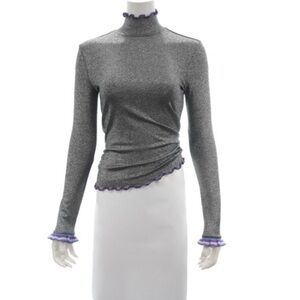 Splendid x Margherita Metallic Ruffled Turtleneck
